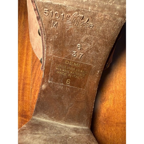 Vintage 1980's Candies Original Sandals High Heels Slides Brown Womens 6 / 37 - Picture 6 of 7